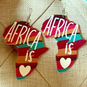 Handmade authentic African Map Earrings.